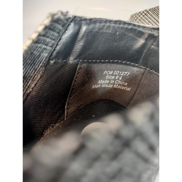 Journee Collection Demmie black plaid stiletto ankle booties woman size 6.5 - Picture 8 of 12